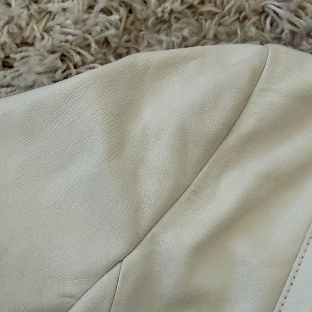 Wilsons Leather Vintage White 100% Leather Trench Coat Size M - Picture 8 of 11
